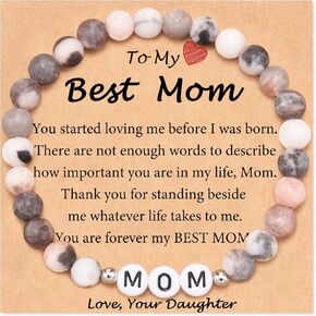 Lanqueen Nana Gigi Mimi Grandma Gifts Natural Stones Bracelet Christmas Birthday Mothers Day Gifts