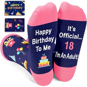 Zmart Gifts for Teenage Girls Gifts for 18 Year Old Girl 18th 18 Year Old 18 Yr Old Girl Birthday Gifts, Funny Novelty Cute Socks for Teen Girls