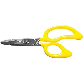 Klein Tools 26001 Scissors, All-Purpose Electrician's Scissors with Cable Cutting Notch, Serrated Blades, Deburr Notch, 6.75-Inch