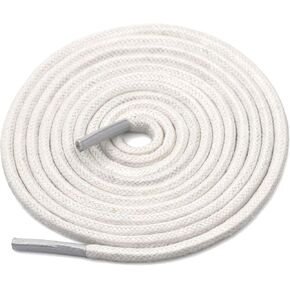 DELELE 2 Pair Round Waxed Shoelaces 1/8" Thick Shoe String Boot Laces for Dress Shoes
