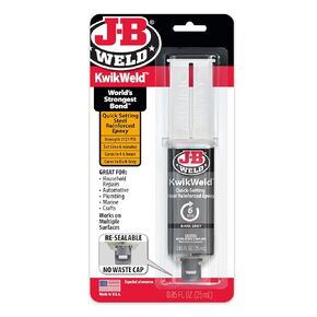 J-B Weld 50176 KwikWeld Steel Reinforced Epoxy Syringe - Dark Grey - 25 ml,Black