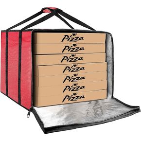 Gyykzz Pizza Delivery Bag Insulated 24x24x14 Inches, Large Black Pizza Warmer Bag for Food Delivery, Pizza Carrier Insulated Bags Keep Your Pizza Hot and Fresh, Perfect for Deliveries and Personal Use