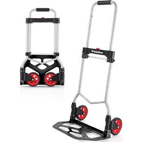 Aluminum Folding Hand Truck and Dolly, 220lbs Capacity, Cart Ideal for Moving Heavy Loads, Portable and Durable.