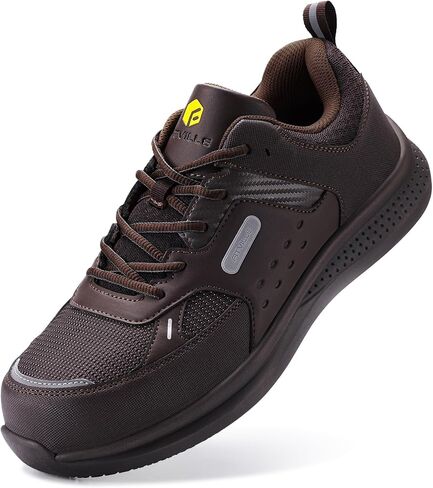 FitVille Extra Wide Work Shoes for Men Composite Steel Toe Slip Resistant Work Shoes Waterproof Lightweight-SteelCore in Kuwait