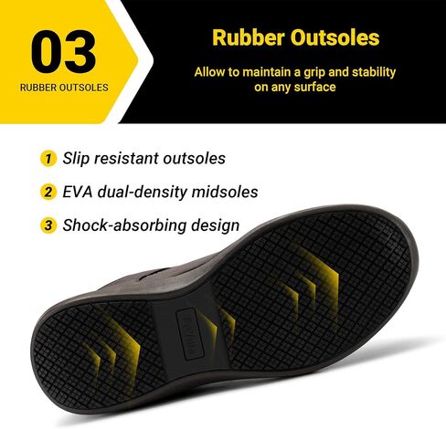 FitVille Extra Wide Work Shoes for Men Composite Steel Toe Slip Resistant Work Shoes Waterproof Lightweight-SteelCore in Kuwait