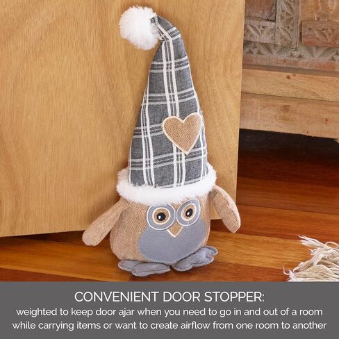 Elements 5x5x8.27 Inch Brown Sloth Weighted Fabric Door Stopper in Kuwait