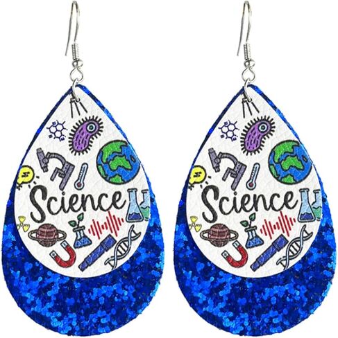 Heart Shaped Teacher Earrings Science Nurse Course Leather Earrings Class Subject Learning Jewelry Gifts for Teacher Appreciation in Kuwait