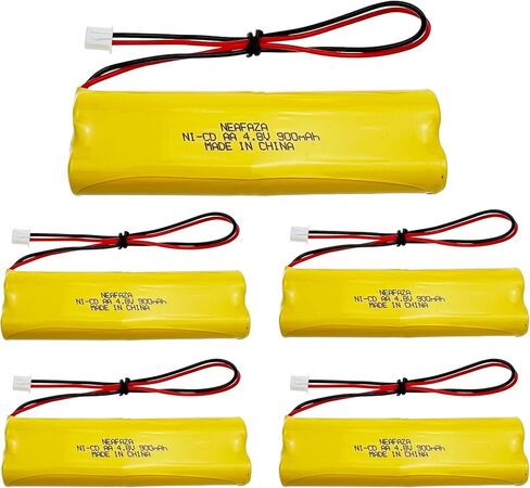NEAFAZA D-AA650Bx4 Ni-CD 4.8V 900mAh بطارية إضاءة الطوارئ متوافقة مع Unitech Dual-Lite 0120859 Ni-CD AA 650mAh E1021R LITHONIA DAA650Bx4 (عبوتان) in Kuwait
