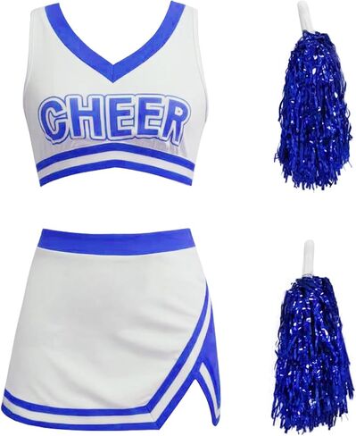 Cheerleader Costume for Women Sexy Cheerleading 3pcs Halloween Costumes Cheer Outfit for School Musical Party in Saudi Arabia