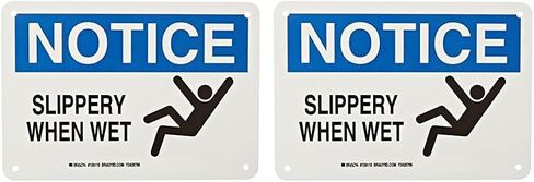 Brady 129115 آلة وعلامة تشغيلية، أسطورة "Slippery When Wet"، ارتفاع 7 بوصات، عرض 10 بوصات، أسود، أزرق، أحمر على أبيض، أسود، أزرق، وأبيض in Saudi Arabia