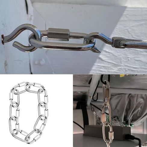 Quick Link, 304 Stainless Steel D Shape Locking Carabiner Heavy Duty Repair Link Pets Keychain for Outdoor Traveling Equipment in Kuwait
