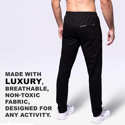 SCR 30/33/36 Inseam Mens Sweatpants with Pockets Tapered Joggers Men Slim Fit Open Bottom Pants Tall, Extra Long in Kuwait