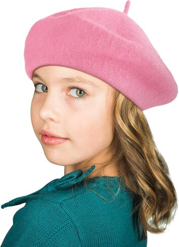 SATINIOR Beret Hat Kids Beret French Beanie Cap Artist Wool Hat Girls Beret Artist Costume for Children Kids Girls in Kuwait
