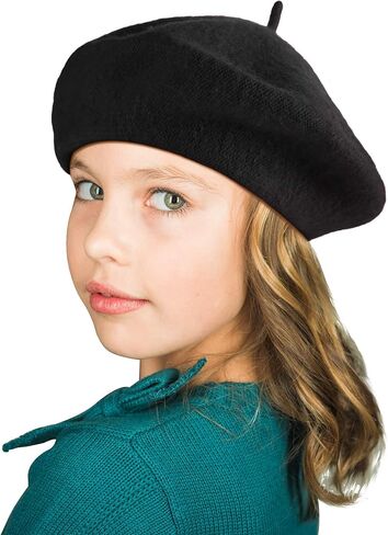 SATINIOR Beret Hat Kids Beret French Beanie Cap Artist Wool Hat Girls Beret Artist Costume for Children Kids Girls in Kuwait