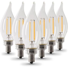 لمبة إضاءة LED من Feit Electric CFC40/927CA/FIL/6 40 وات EQ DM CA10 LED، 6 عبوات