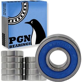 محمل PGN (10 عبوات) 6000-2RS - محمل كروي مختوم من الصلب الكروم المشحم - محامل 10x26x8 مم مع ختم مطاطي ودعم دورة في الدقيقة العالية