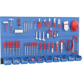 Ultrawall Pegboard Wall Organizer, Black Mental Pegboard Panels, Garage Storage Systerm with Hooks and Storage Bins