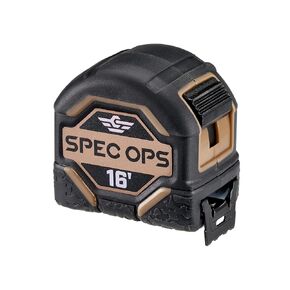 Spec Ops Tools 25-Foot Tape Measure, 1 1/8" Double-Sided Blade, Military-Grade Composite Case, 3% Donated to Veterans,