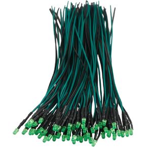 EDGELEC 50pcs 12 Volt 3mm Red Blinking LED Lights Emitting Diodes (1.5Hz Single Color Flashing) Pre Wired 7.9 Inch DC 12v LED Light Diffused Colored Lens Small LED Lamps