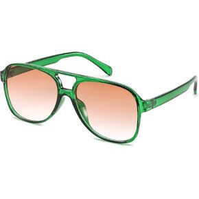 FEISEDY Vintage Retro 70s Plastic Aviator Sunglasses Women Men Classic Large Squared Frame B2751
