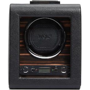WOLF 457056 Roadster Single Watch Winder with Cover, Black