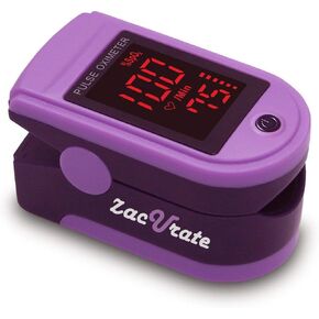 Zacurate Pro Series 500DL Fingertip Pulse Oximeter Blood Oxygen Saturation Monitor with Silicone Cover, Batteries and Lanyard (Blushing Pink)