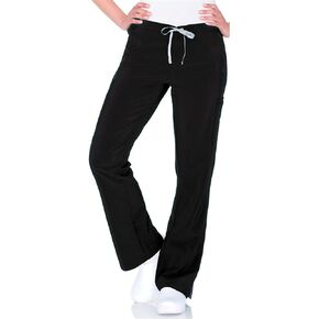 Urbane Women's Petite Drawstring Elastic Cargo Scrub Pant, Navy, Medium