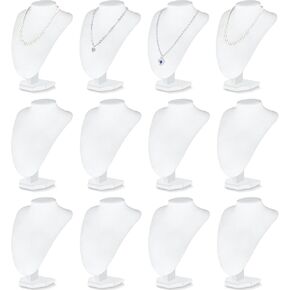 Huquary 12 Pcs Black Velvet Necklace Stand Display Jewelry Bust Display Stands Necklace Display Stand Jewelry Photography Props Necklace Display Stands for Selling for Home Store Trade Shows