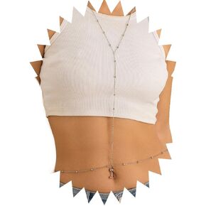 Blindery Rhinestone Body Chains Sexy Belly Chain Beach Body Jewelry for Women and Girls (Glod)