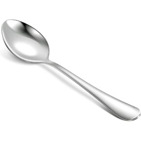 Hiware 12-Piece Dinner Spoons Set, Food Grade Stainless Steel Spoons Silverware for Home, Kitchen or Restaurant - Mirror Polished, Dishwasher Safe, 7.3 Inch