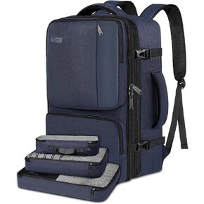45L Carry On Backpack,Hiking,Airline Approved Backpack, Waterproof Outdoor Sports, Durable Rucksack Casual Daypack Travel Essentials for Men Women for Weekender Business（Blue）