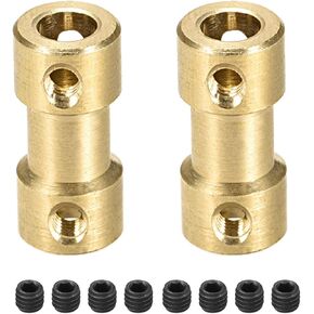 Rebower Rigid Coupling Copper Shaft Coupler Connector Motor Accessories [for 3D Printer]-3mm to 3.17mm Bore L20 x D9/Gold