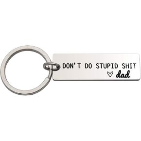 Beeshion Funny Gift for Teens Don't Do Stupid Shit Keychain Funny Gift for Teens Birthday Going to College Gift from Dad Mom