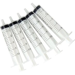 Karlling 20 ML CC syringe for liquid,Large Plastic Syringe Without Needle For Liquid Nutrient Measuring,Scientific Lab(5 Packs)