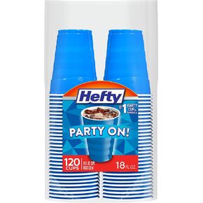 Hefty Marine Blue 18 Ounce Party Cups, 120 Count