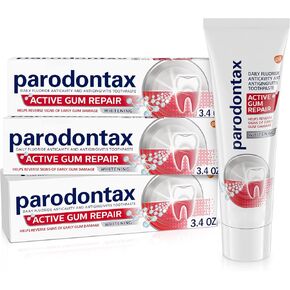 Parodontax Active Gum Repair Whitening Toothpaste for Bleeding Gums - 3x3.4 oz Tube