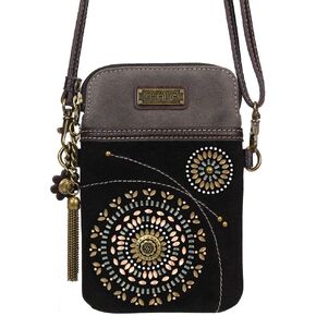 Chala Dazzled Crossbody Cell Phone Purse - Women Faux Leather Multicolor Handbag with Adjustable Strap - Jellyfish Navy