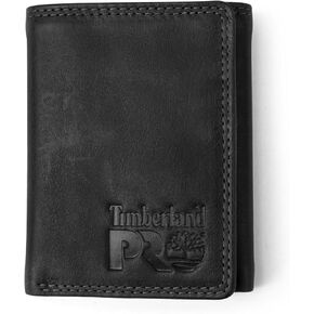Timberland PRO Men's Leather RFID Trifold Wallet with Id Window