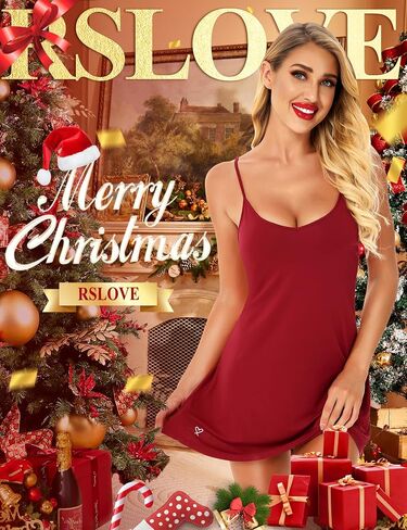 RSLOVE Sleepwear for Women Lingerie Sexy Chemises Nightgown V-Neck Full Slip Dress in Kuwait