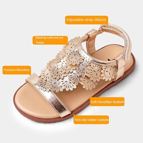 MUYGUAY Toddler Little Girls Sandals Open-Toe Adjustable Ankle Strap Summer Dress Shoes in Saudi Arabia
