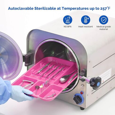 JMU 20 Pcs Dental Instrument Tray Separate Tray Autoclavable Plastic Divided Trays Size B, White in Kuwait