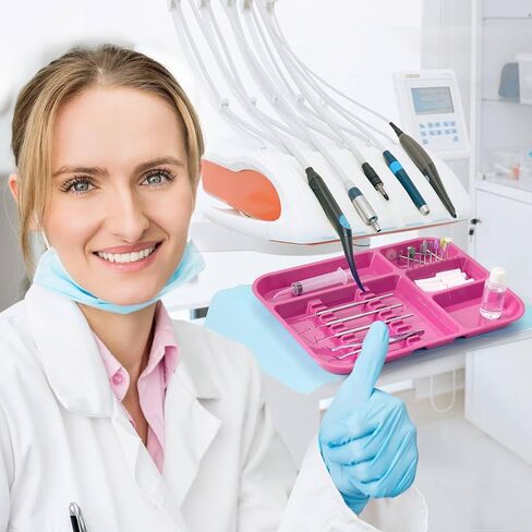 JMU 20 Pcs Dental Instrument Tray Separate Tray Autoclavable Plastic Divided Trays Size B, White in Kuwait