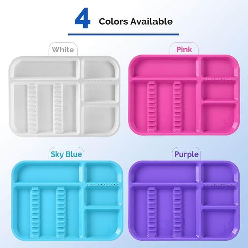 JMU 20 Pcs Dental Instrument Tray Separate Tray Autoclavable Plastic Divided Trays Size B, White in Kuwait