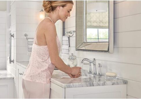 Moen Belfield Two-Handle Widespread Bathroom Faucet, Valve Sold Separately, T6405BN, Brushed Nickel in Kuwait