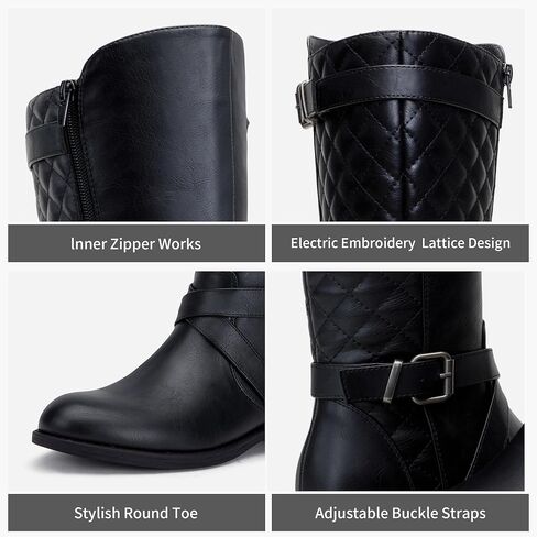 Jeossy Women's 950 Knee High Riding Tall Boots, Comfortable with Metal Buckle and Zipper Boots with Wide Calf and Wide Widths in Kuwait