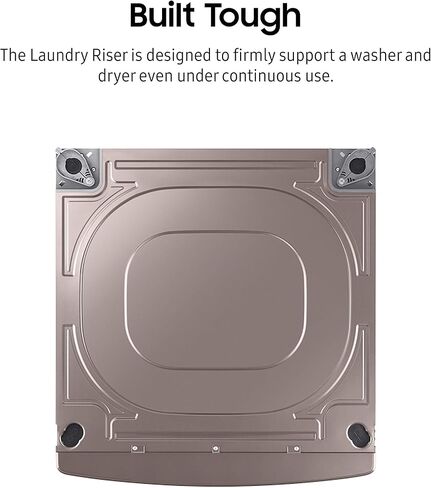 SAMSUNG 27" Wide Laundry Riser Pedestal Stand for 27" Wide Front Load Washer or Dryer, Lifts Machine 6"in Height, WE272NV/A3, Stainless Steel, Brushed Black in Saudi Arabia