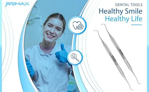 Professional Dental Tartar Scraper Tool - Double Ended Tartar Remover for Teeth, Dental Pick, Plaque Remover, Tooth Scraper - Added Tooth Cleaning at Home - 100% Surgical Stainless Steel-45-10127 (2) in Kuwait
