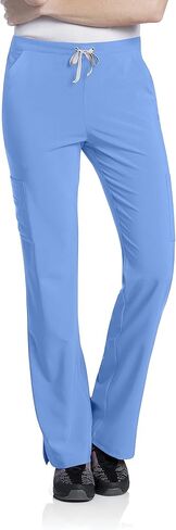 Urbane Women's Petite Drawstring Elastic Cargo Scrub Pant, Navy, Medium in Saudi Arabia