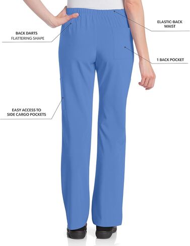 Urbane Women's Petite Drawstring Elastic Cargo Scrub Pant, Navy, Medium in Saudi Arabia