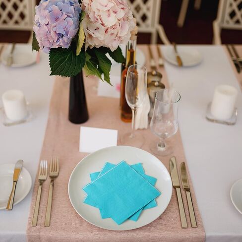 Spakon 100 Pieces 2 Ply Cocktail Napkin Disposable Soft Napkins for Dinner Wedding Party Birthday Bridal Anniversary Reception, 10 x 10 In (Green) in Kuwait